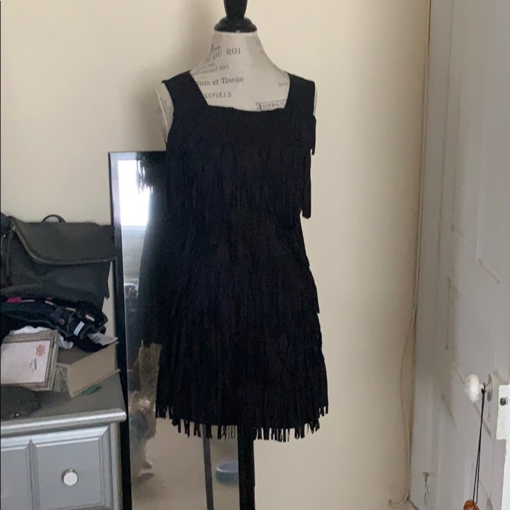 Last Chance NWT flapper style mini-dress fringe